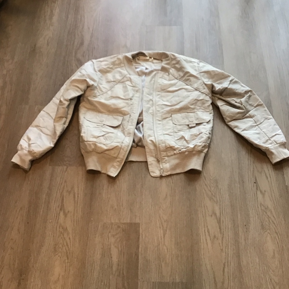 Blanc Noir Beige Bomber Jacket